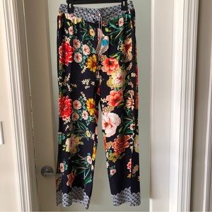 Johnny Was Floral Border Split Pant NWT Medium